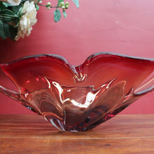 Load image into Gallery viewer, Murano Style Sommerso Art Glass Centrepiece with Amber and Aubergine Tones. B12271
