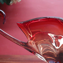 Load image into Gallery viewer, Murano Style Sommerso Art Glass Centrepiece with Amber and Aubergine Tones. B12271
