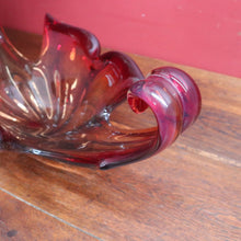 Load image into Gallery viewer, Murano Style Sommerso Art Glass Centrepiece with Amber and Aubergine Tones. B12271
