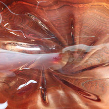 Load image into Gallery viewer, Murano Style Sommerso Art Glass Centrepiece with Amber and Aubergine Tones. B12271

