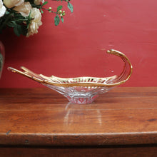 Load image into Gallery viewer, Mid Century French Bayel Crystal Centrepiece Vase  in Organic Splash Form with 18 Carat Gold. B12267
