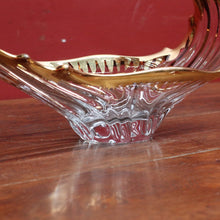 Load image into Gallery viewer, Mid Century French Bayel Crystal Centrepiece Vase  in Organic Splash Form with 18 Carat Gold. B12267

