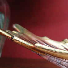 Load image into Gallery viewer, Mid Century French Bayel Crystal Centrepiece Vase  in Organic Splash Form with 18 Carat Gold. B12267
