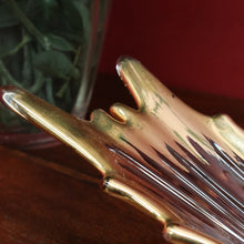 Load image into Gallery viewer, Mid Century French Bayel Crystal Centrepiece Vase  in Organic Splash Form with 18 Carat Gold. B12267
