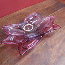 Load image into Gallery viewer, Circa 1960 Italian Mid-Century Art Glass Star or Orchid Bowl in Pink Cranberry Glass. B12272
