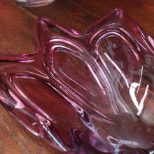 Load image into Gallery viewer, Circa 1960 Italian Mid-Century Art Glass Star or Orchid Bowl in Pink Cranberry Glass. B12272
