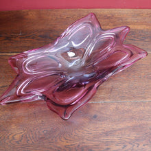 Load image into Gallery viewer, Circa 1960 Italian Mid-Century Art Glass Star or Orchid Bowl in Pink Cranberry Glass. B12272
