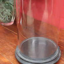 Load image into Gallery viewer, Antique French Napoleon III Glass Cloche or Bell Jar on Black Painted Timber Base. B12314
