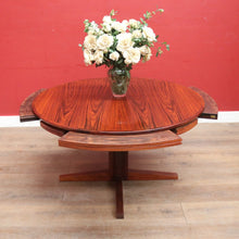 Load image into Gallery viewer, x SOLD Dyrlund Denmark Rosewood Flip-Flap Expandable Dining Table with Four Hidden Leaves – Rare Mid-Century Modern. B12658
