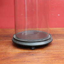 Load image into Gallery viewer, Antique French Napoleon III Glass Cloche or Bell Jar on Black Painted Timber Base. B12314
