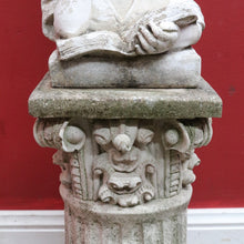 Load image into Gallery viewer, Vintage Garden Ornament Reading Library Child Bust on Greek Style Pedestal. B13045
