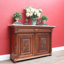 Load image into Gallery viewer, x SOLD Antique French Walnut and Marble Top Hall Cabinet with Carved Doors and Columns. B12619
