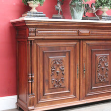 Load image into Gallery viewer, x SOLD Antique French Walnut and Marble Top Hall Cabinet with Carved Doors and Columns. B12619

