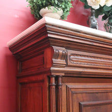 Load image into Gallery viewer, x SOLD Antique French Walnut and Marble Top Hall Cabinet with Carved Doors and Columns. B12619
