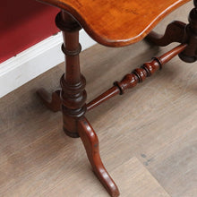 Load image into Gallery viewer, English Pine Chess Table with Hand-Painted Chessboard Top and Turned Legs. B13044
