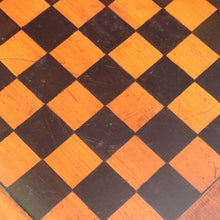 Load image into Gallery viewer, English Pine Chess Table with Hand-Painted Chessboard Top and Turned Legs. B13044
