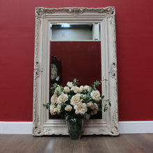 Load image into Gallery viewer, Vintage French Provincial Style Bevelled Wall Mirror in Antique Ivory Finish. B13046
