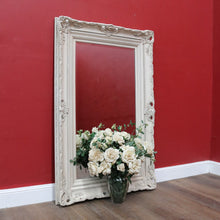 Load image into Gallery viewer, Vintage French Provincial Style Bevelled Wall Mirror in Antique Ivory Finish. B13046
