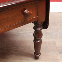 Load image into Gallery viewer, English Mahogany Coffee Table with Drop Sides, Drawer and Turned Legs. B12652

