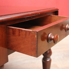 Load image into Gallery viewer, English Mahogany Coffee Table with Drop Sides, Drawer and Turned Legs. B12652
