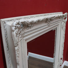 Load image into Gallery viewer, Vintage French Provincial Style Bevelled Wall Mirror in Antique Ivory Finish. B13046
