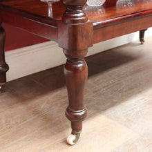 Load image into Gallery viewer, Antique English Mahogany Servery or Dumb Waiter with Turned Legs and Castors. B12651
