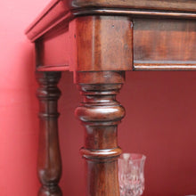 Load image into Gallery viewer, Antique English Mahogany Servery or Dumb Waiter with Turned Legs and Castors. B12651
