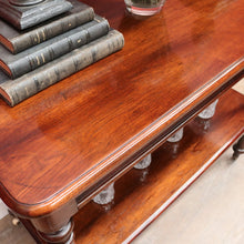 Load image into Gallery viewer, Antique English Mahogany Servery or Dumb Waiter with Turned Legs and Castors. B12651
