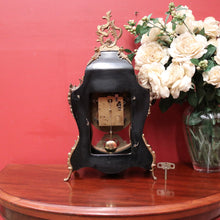 Load image into Gallery viewer, x SOLD French Boulle Clock, with Gilt Brass Detail, Walnut Case with Floral Marquetry, Glass Door. B12102
