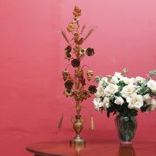 Load image into Gallery viewer, Antique French Gilt Brass Ecclesiastical Altar Ornament with Wheat Grapes and Cross. B12398
