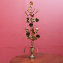 Load image into Gallery viewer, Antique French Gilt Brass Ecclesiastical Altar Ornament with Wheat Grapes and Cross. B12398
