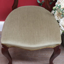 Load image into Gallery viewer, Pair of Australian Cedar Hall Chairs with Carved Floral Detail and Green Seats. B12649
