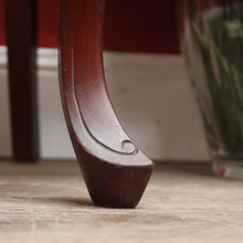 Load image into Gallery viewer, Pair of Australian Cedar Hall Chairs with Carved Floral Detail and Green Seats. B12649
