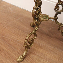 Load image into Gallery viewer, x SOLD Antique French Plant Stand, Brass Fretwork Tri-Leg Plant Holder Jardiniere Stand B10817
