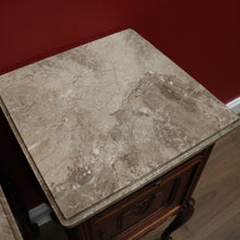 Load image into Gallery viewer, x SOLD Antique French Bedside Cabinet, French Oak and Marble Top Bedside Tables B10554
