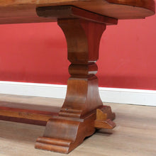 Load image into Gallery viewer, x SOLD Antique French Oak Dining Table or Twin Pedestal Kitchen Table, Stretcher Base. B11268
