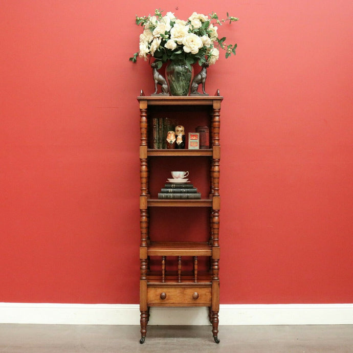 Antique English Walnut Music Canterbury Open Bookcase Combination Display Stand. B9449