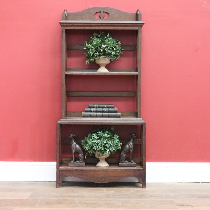 Antique English Open Bookcase, Antique Art Nouveau Bookcase, Four Tier Book Self B10990