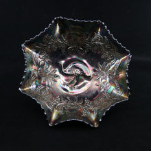 Load image into Gallery viewer, Carnival Glass EMU, Black Amethyst Emu Bowl Australian Crown Crystal Master Bowl B11094
