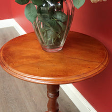Load image into Gallery viewer, x SOLD Antique English Walnut Wine Table, Antique Circular Lamp or Pedestal Side Table. B9742
