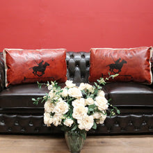 Load image into Gallery viewer, x SOLD Vintage Charleston Polo Cushions, Lounge Cushion, Pillows, Leather and Cushions B11208
