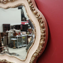 Load image into Gallery viewer, x SOLD Vintage Italian Mirror, Cream and Gilt Trim Wall Mirror, Bevelled Edge Mirror B11053
