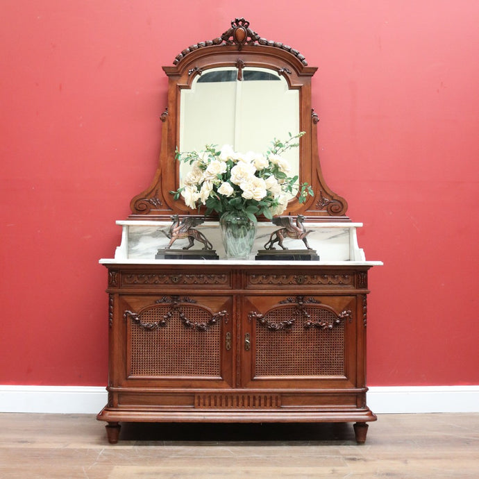 Antique French Dressing Table, French Walnut Hall Cabinet, Entry Foyer Cupboard B10842