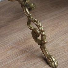 Load image into Gallery viewer, x SOLD Antique French Plant Stand, Brass Fretwork Tri-Leg Plant Holder Jardiniere Stand B10817
