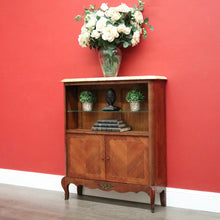 Load image into Gallery viewer, x SOLD Antique French China Cabinet, Walnut Drinks Hall Cupboard Marble Top Bookcase. B10332
