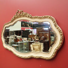 Load image into Gallery viewer, x SOLD Vintage Italian Mirror, Cream and Gilt Trim Wall Mirror, Bevelled Edge Mirror B11053
