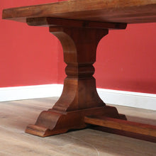 Load image into Gallery viewer, x SOLD Antique French Oak Dining Table or Twin Pedestal Kitchen Table, Stretcher Base. B11268
