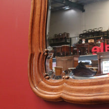 Load image into Gallery viewer, SALE Antique French Mirror Oak Bevelled Edge Mirror, Wall Mirror, Vanity, Hall Mirror B10878
