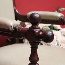 Load image into Gallery viewer, x SOLD Antique English Office Chair. Oak and Leather Hall Chair Armchair, Bedroom Chair B10673
