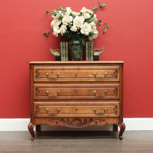 Load image into Gallery viewer, Antique French Chest of Drawers, Oak French Hall Cabinet Chest of 3 Drawers B10205

